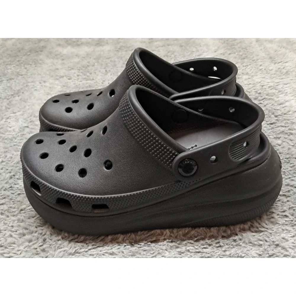 Crocs Womens Sz 6 Classic Bae Clogs Platform Iconic Comfort Black Shoes Mens 4 - Picture 5 of 10